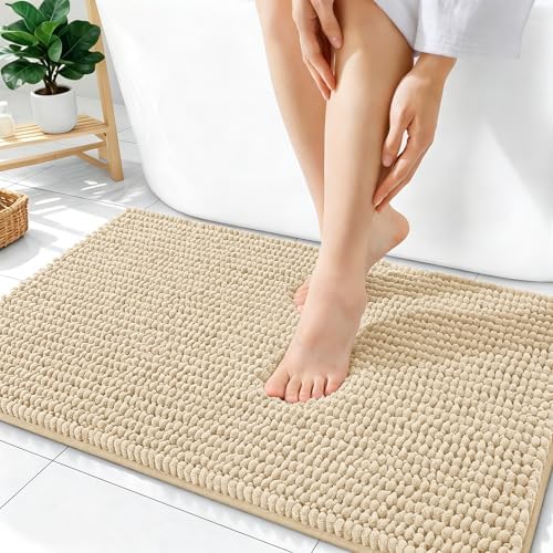 OLANLY Thick Chenille Bathroom Rugs 36x24, Soft Absorbent Bath Mat by OLANLY