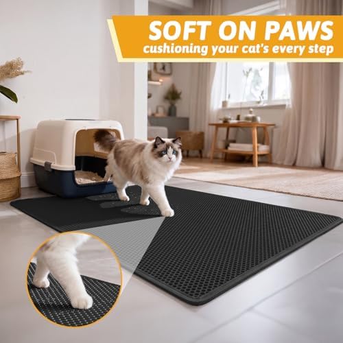 Pieviev Litter Box Mat, Double-Layer Waterproof Design - Image 4
