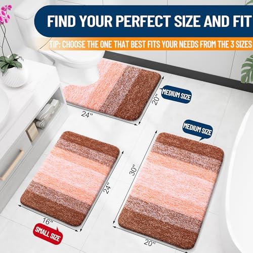 OLANLY Bathroom Runner Rug 70x20, Extra Soft Absorbent Microfiber Bath Rugs - Image 2