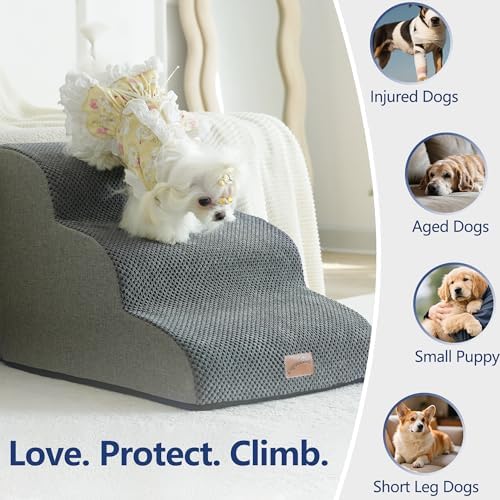 GoGoBunny Dog Stairs for Small Dogs, 3-Step Pet Steps for Couch Sofa - Image 6