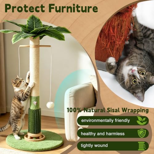45'' Tall Cat Scratching Post, 3.5Inch Diameter Sisal Rope Scratching Post - Image 4