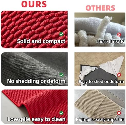 TYUU Christmas Bathroom Runner Rugs, Long Bath Mat Runner Washable Thin Quick - Image 6