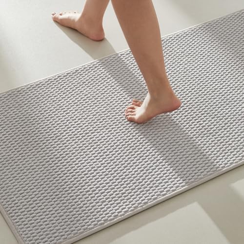 TYUU Bathroom Rugs Non Slip Washable, Super Absorbent Thin Bath Mat Quick Dry by TYUU