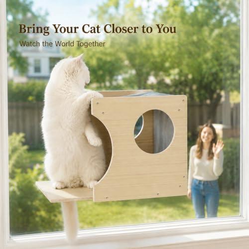 Cat Window Perch，2-Tier Hammock & Hideaway House - Image 4