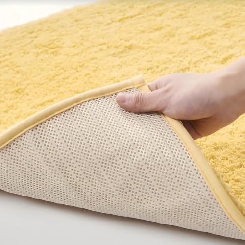 CozeCube Yellow Shaggy Bath Mat 24"x16" Non Slip Washable Rug - Image 7