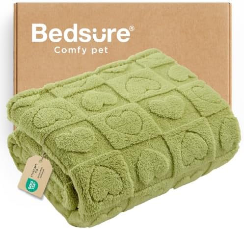 Bedsure Dog Blanket for Small Dogs Puppy and Cats, Soft Fleece, 25x35 Green by BEDSURE