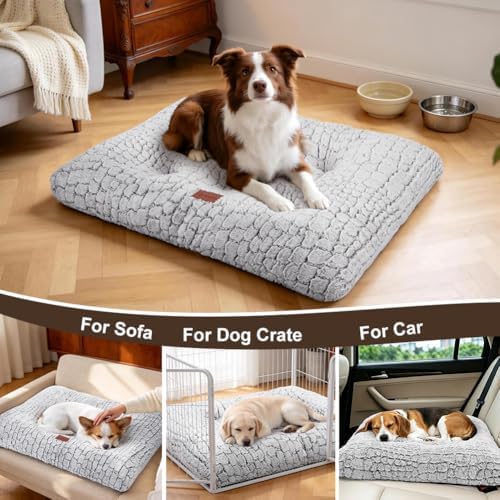Dog Bed Crate Pad for Medium Dogs 36"x24" White - Image 6