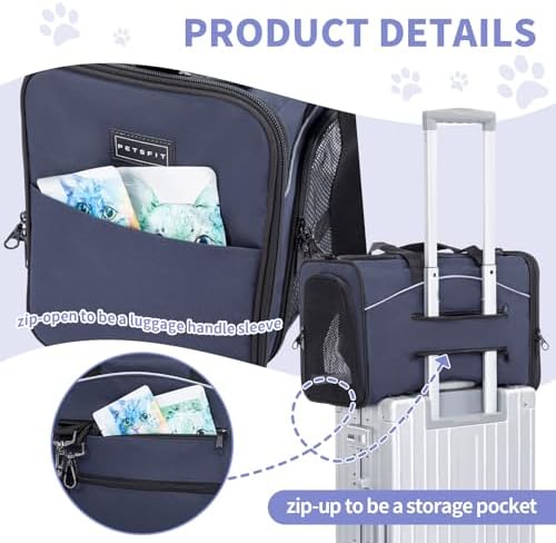Petsfit Airline Cat Carrier for Small Cats, Two-Way Placement - Image 6