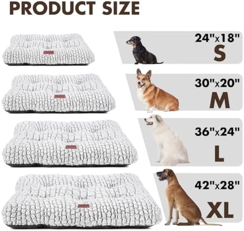 Dog Bed Crate Pad for Medium Dogs 36"x24" White - Image 5