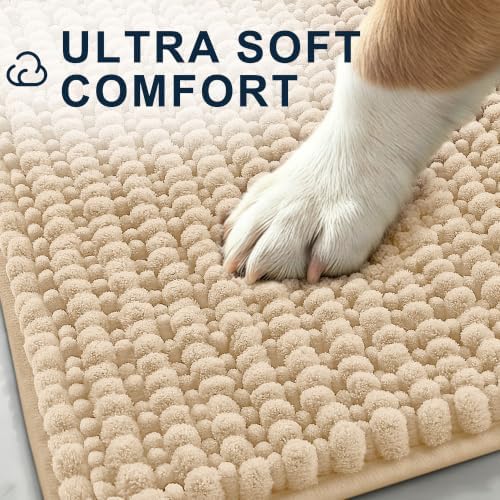 Smiry Dog Door Mat for Muddy Paws 36x24, Ultra Absorbent Chenille Doormat - Image 3