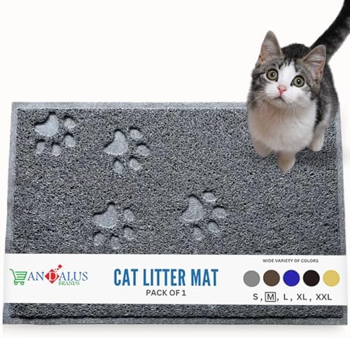 Andalus Medium Cat Litter Mat, Non-Slip & Easy to Clean Cat Litter Box Mat by AndalusBrand