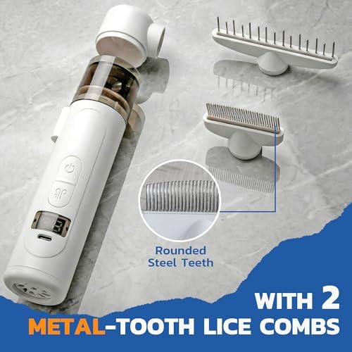 Electric Lice Comb, 2-in-1 Metal Vacuum Comb - Image 3