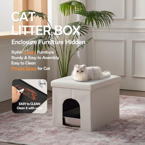 MEEXPAWS Cat Litter Box Enclosure Furniture Odor Control - Image 3