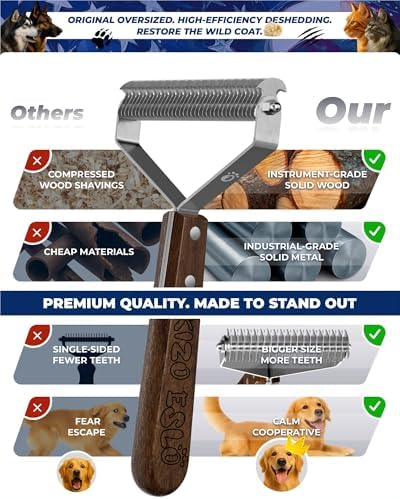 Undercoat Rake for Dogs & Cats, Dog Brush for Shedding, Dematting Comb - Image 6
