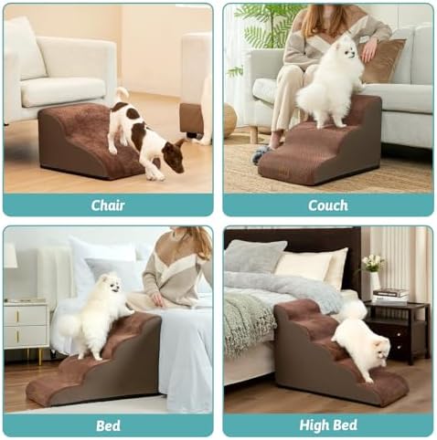 COZY KISS Dog Stairs for Small Dog 19.7" H, 4 Step Pet Ramp for Bed - Image 6