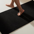 TYUU Black Bathroom Rugs Non Slip Washable, Super Absorbent Thin Bath Mat Quick by TYUU