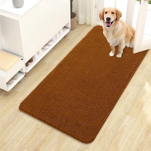 OLANLY Dog Door Mat for Muddy Paws 44x24, Super Absorbent Chenille Mud Mat by OLANLY