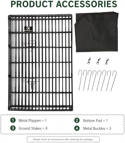 PJYuCien Puppy Playpen with Bottom Pad and Door, 8 Panels 36" H - Image 6