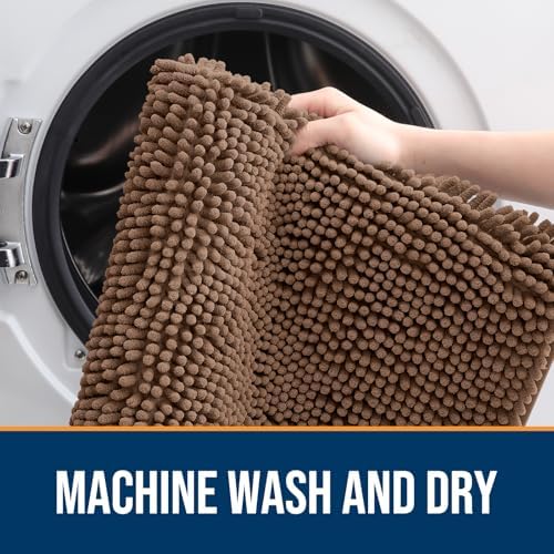 OLANLY Dog Door Mat for Muddy Paws 24x16, Super Absorbent Chenille Mud Mat - Image 5