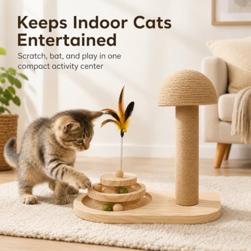 Cat Scratching Post, 3-in-1 Sisal Cat Tree Tower Scratcher - Image 7