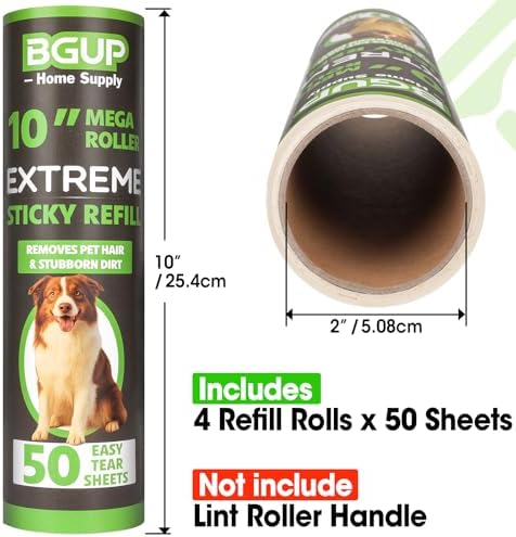 10 Inch Lint Roller Refills, 4 Rolls 200 Sheets Large Lint Rollers - Image 2
