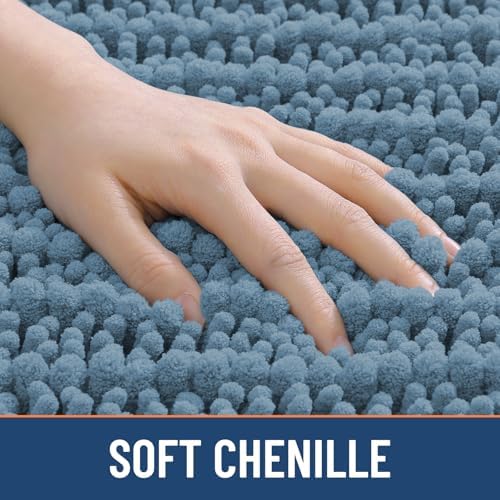 Smiry Bathroom Rugs 48X32, Extra Soft Rubber Backing Chenille Bath Mats - Image 4