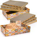 Pumtus Set of 2 Cat Scratching Boxes, 17x10 in 6 Pcs Corrugated Cardboard Pad by Pumtus