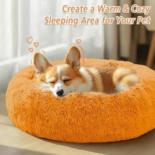 JOLLYVOGUE Calming Dog Beds Large Sized Dog, 36in Donut Washable Large Pet Bed - Image 4