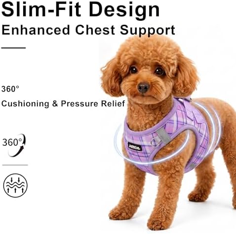 AIITLE Step in Dog Harness and Leash Set Plaid Adjustable - Image 2