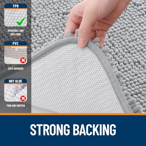 OLANLY Bathroom Runner Rugs 47x20, Extra Soft Absorbent Chenille Bath Rugs - Image 6