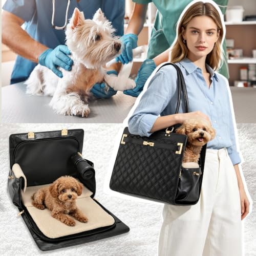 2-in-1 Stylish Dog Purse Carrier Soft-Sided Carriers Travel Tote Bag - Image 6