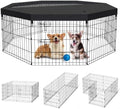 Artmalle 24"H Dog Playpen, 8 Panel Rustproof Metal Pen by Artmalle