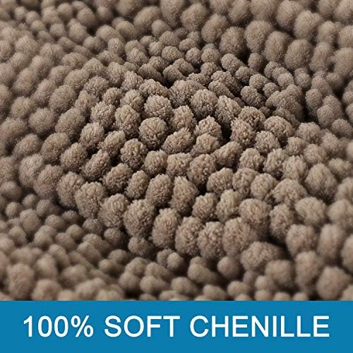H.VERSAILTEX Bath Mats for Bathroom Non Slip Extra Thick Chenille Striped Bath - Image 3