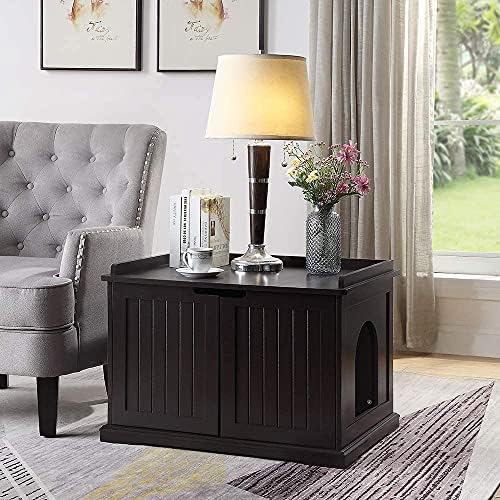 unipaws Cat Litter Box Enclosure Furniture, Hidden Litter Box Cover - Image 2