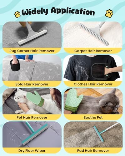 Carpet Rake for Pet Hair Removal Tool - 4 in 1 Pet Hair Remover Kit for Dog Cat - Image 5