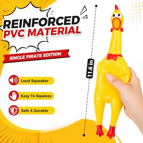 POPLAY Screaming Chicken, Squeaky Chicken Dog Toys Gag Gifts Prank - Image 2