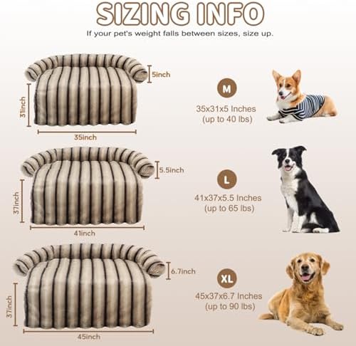 WATANIYA PET Large Dog Couch Bed, Fluffy Washable Couch Protector - Image 5