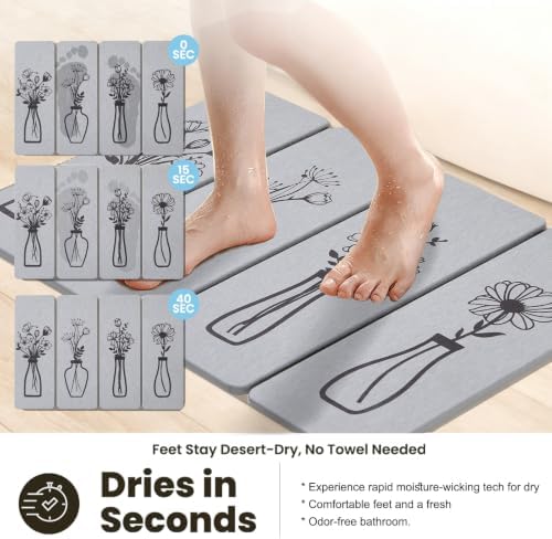 Gray Quick Dry Diatomaceous Foldable Stone Bath Mat - Image 2
