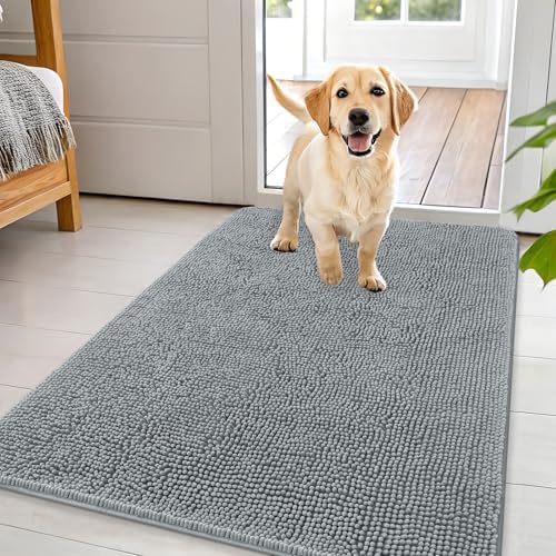 OLANLY Dog Door Mat for Muddy Paws 44x32, Super Absorbent Chenille Mud Mat by OLANLY