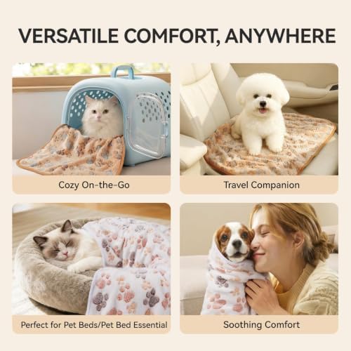 LINENLUX Dog Blankets 4-Pack, Super Soft Fluffy Fleece Pet Throw Warm - Image 3