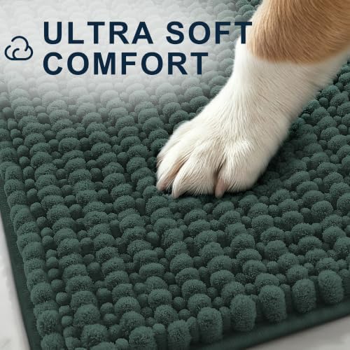 Smiry Dog Door Mat for Muddy Paws 44x32, Ultra Absorbent Chenille Doormat - Image 3