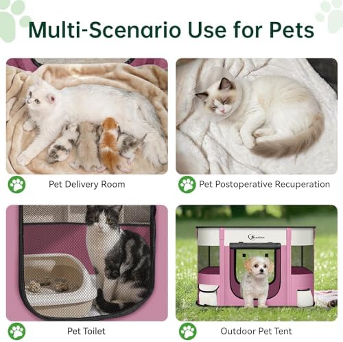 Siedihit 28" Dog Playpen with Blanket, Cat Puppy Pen Indoor Outdoor - Image 2