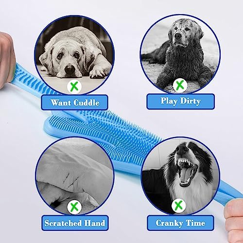 Pet Grooming Gloves Pet Hair Remover Cat, Dog Washing Gloves Silicone Heat - Image 5