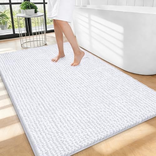 OLANLY Thick Chenille Large Bathroom Rugs 40x32, Absorbent Bath Mat by OLANLY