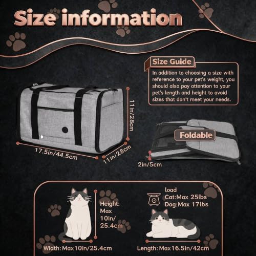 YUDODO 2 Packs 25 lbs Soft Sided Pet Carrier - Image 4