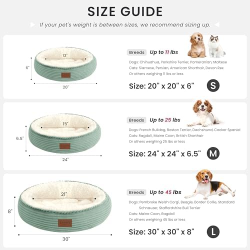 Love's cabin Round Donut Cat and Dog Cushion Bed, 30in Pet Bed - Image 4