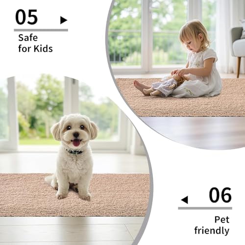 Disolla Beige Bathroom Rugs 24x36, Non-Slip Plush Thick Bath Mat - Image 6
