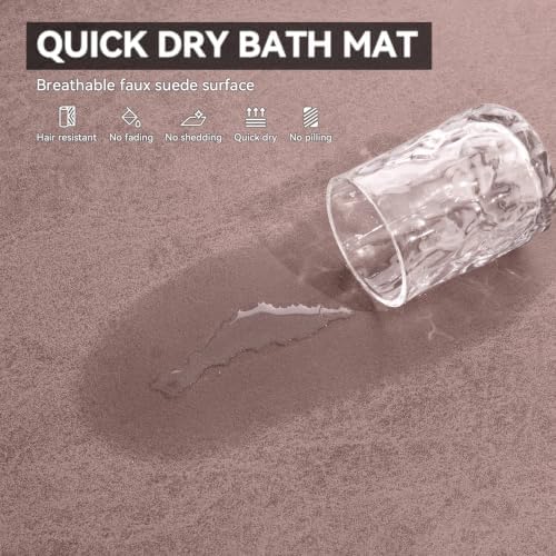 MontVoo -Bath Mat Rug-Rubber Backing Non Slip Quick Dry Absorbent Thin Bathroom - Image 4