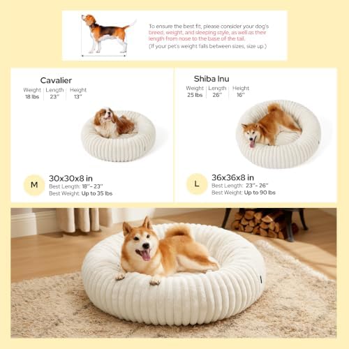 Bedsure ComfyFleece® Donut Dog Beds Large Sized Dog - Image 6