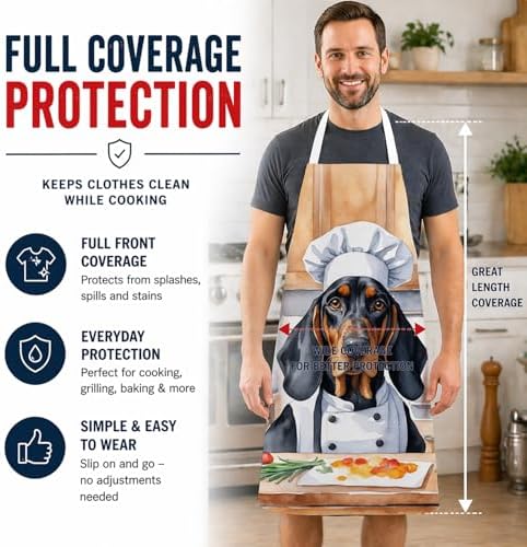 Caroline's Treasures Black and Tan Coonhound The Chef Apron Cooking Kitchen - Image 3